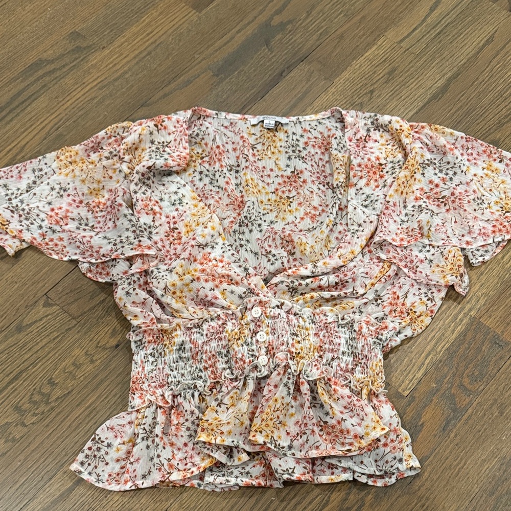 Chic Floral Smocked Blouse